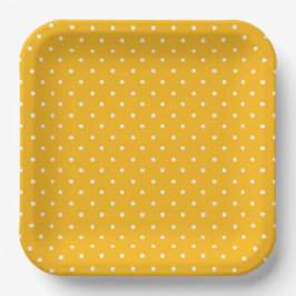 Nahtloses gelb-orangefarbenes Tupfenmuster  Pappteller