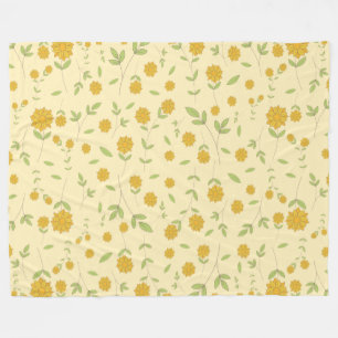 Nahtloses gelbes Sonnenblumen-Botanikmuster Fleecedecke