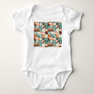 Nahtloses geometrisches, abstraktes Mosaikmuster. Baby Strampler