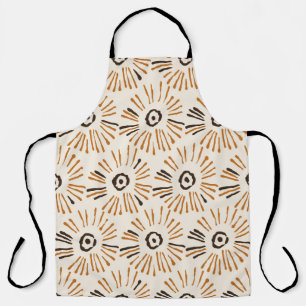 Nahtloses geometrisches Batik-Blumenmuster auf Her Schürze