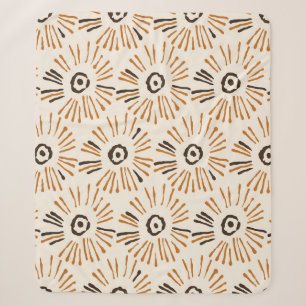 Nahtloses geometrisches Batik-Blumenmuster auf Her Sherpadecke