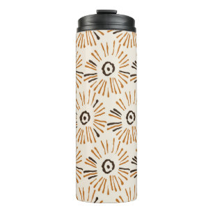 Nahtloses geometrisches Batik-Blumenmuster auf Her Thermosbecher