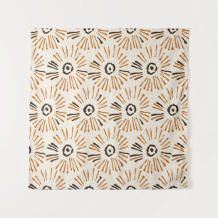 Nahtloses geometrisches Batik-Blumenmuster auf Her Wandteppich