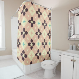 Nahtloses geometrisches Blumenmuster Duschvorhang