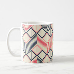 Nahtloses geometrisches Muster der horizontalen Zi Kaffeetasse