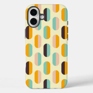 Nahtloses geometrisches Muster im Retro-Stil iPhone 16 Plus Hülle