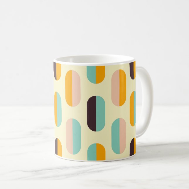 Nahtloses geometrisches Muster im Retro-Stil Kaffeetasse (VorderseiteRechts)
