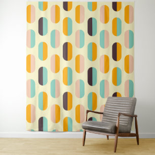 Nahtloses geometrisches Muster im Retro-Stil Wandteppich