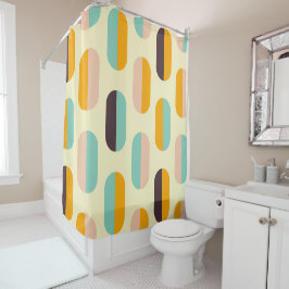 Nahtloses geometrisches Muster in Retro-Optik Duschvorhang
