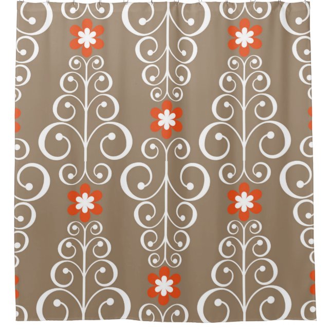 Nahtloses geometrisches Muster mit Blume Duschvorhang (Vorderseite)