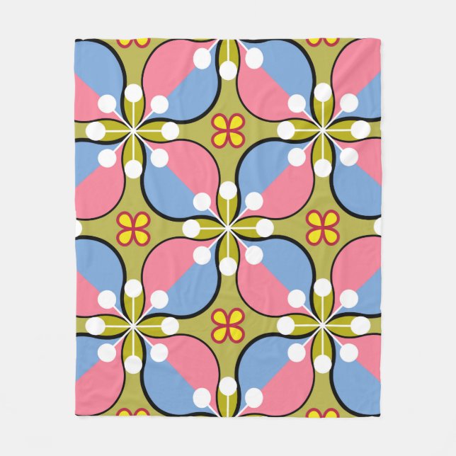 Nahtloses geometrisches Muster mit Blume Fleecedecke (Vorderseite)