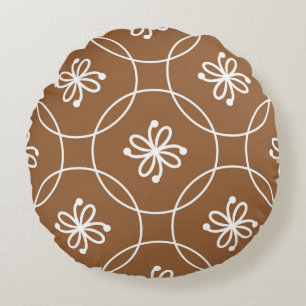 Nahtloses geometrisches Muster mit Blume Rundes Kissen