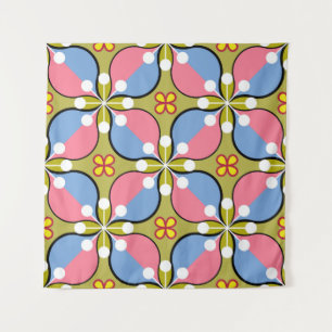 Nahtloses geometrisches Muster mit Blume Wandteppich