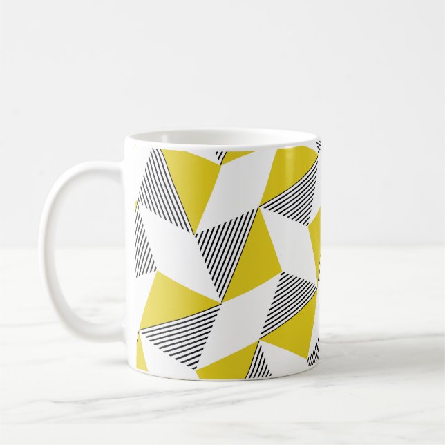 Nahtloses geometrisches Muster mit Dreiecken, rhom Kaffeetasse (Links)