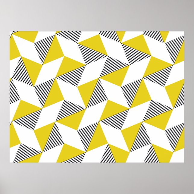 Nahtloses geometrisches Muster mit Dreiecken, Rhom Poster (Vorne)