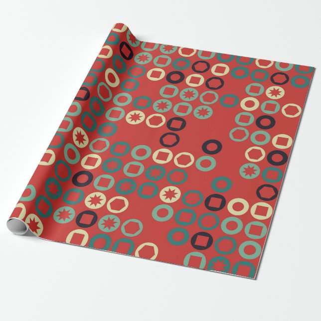 Nahtloses geometrisches Muster mit farbigen Elemen Geschenkpapier (Ungerollt)