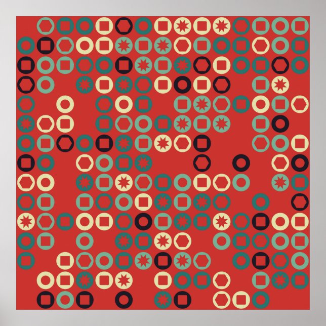 Nahtloses geometrisches Muster mit farbigen Elemen Poster (Vorne)