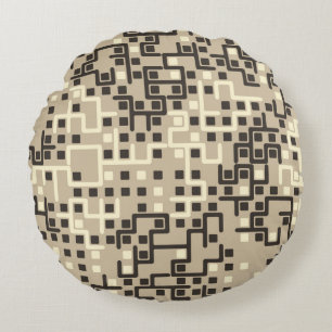 Nahtloses geometrisches Muster mit farbigen Elemen Rundes Kissen