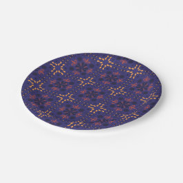 Nahtloses geometrisches Muster mit Orange und Rot  Pappteller