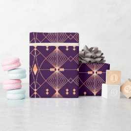 Nahtloses geometrisches Muster mit Pfirsichlinien  Geschenkpapier