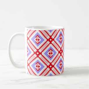 Nahtloses geometrisches Muster mit Quadraten Kaffeetasse