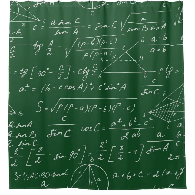Nahtloses geometrisches Muster mit Trigonometrie Duschvorhang (Vorderseite)