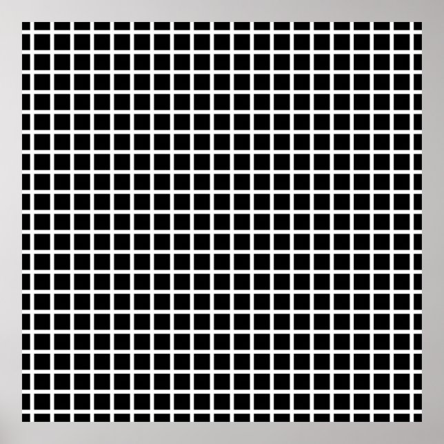 Nahtloses geometrisches Muster. Schwarzes Quadrat  Poster (Vorne)