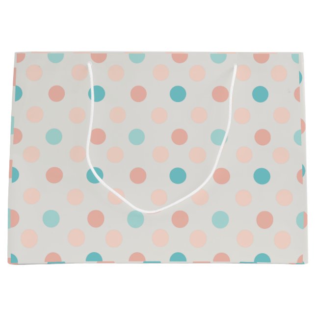 Nahtloses gepunktetes Muster Große Geschenktüte (Vorderseite)
