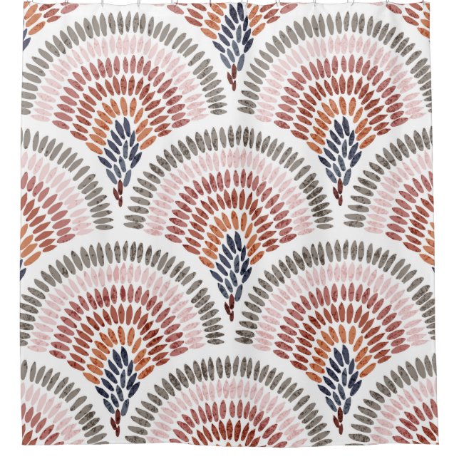 Nahtloses gewelltes Muster. Seigaiha Design in pol Duschvorhang (Vorderseite)