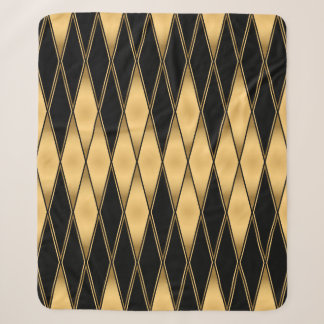 Nahtloses goldenes und schwarzes Formenmuster Sherpadecke