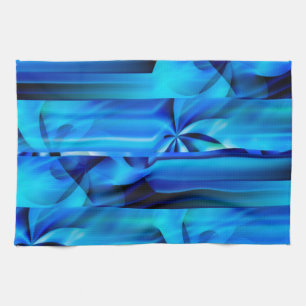 Nahtloses Grafikdesign - blau, schwarz I Handtuch