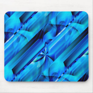 Nahtloses Grafikdesign - blau, schwarz I Mousepad