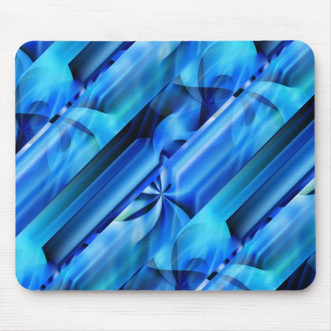 Nahtloses Grafikdesign - blau, schwarz I Mousepad (Vorne)