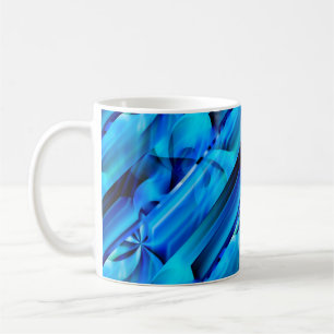 Nahtloses Grafikdesign - blau, schwarz I Tasse