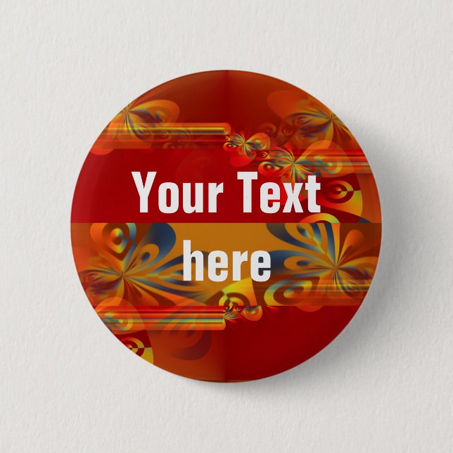 Nahtloses Grafikdesign - rot orange I Button (Vorderseite)