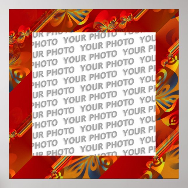 Nahtloses Grafikdesign - Rot orange I Poster (Vorne)