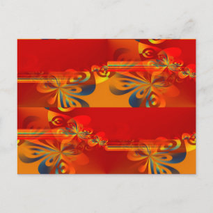 Nahtloses Grafikdesign - Rot orange I Postkarte