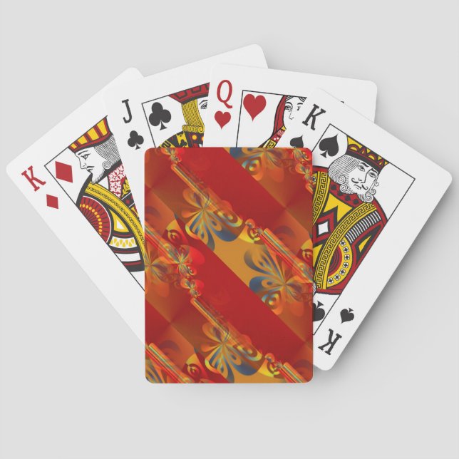 Nahtloses Grafikdesign - Rot orange I Spielkarten (Rückseite)