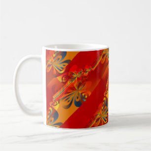 Nahtloses Grafikdesign - Rot orange I Tasse