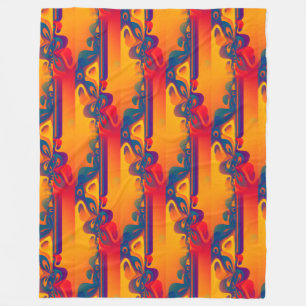 Nahtloses grafisches Design - gelbes Rot I Fleecedecke