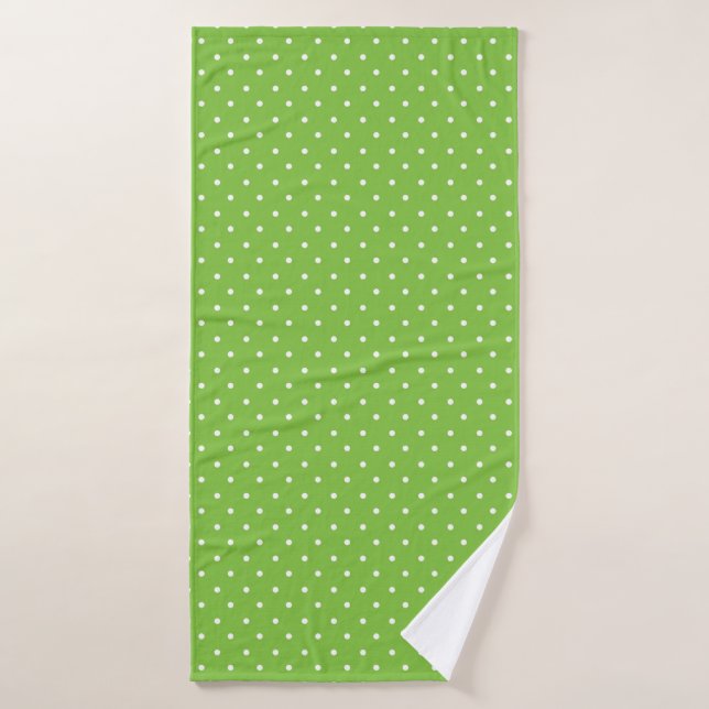 Nahtloses, helles Limette-Polka-Punkt-Muster  Badhandtuch Set (Badehandtuch)