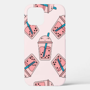 Nahtloses helles Muster Bubble Tea Frucht Sommer d iPhone 12 Hülle