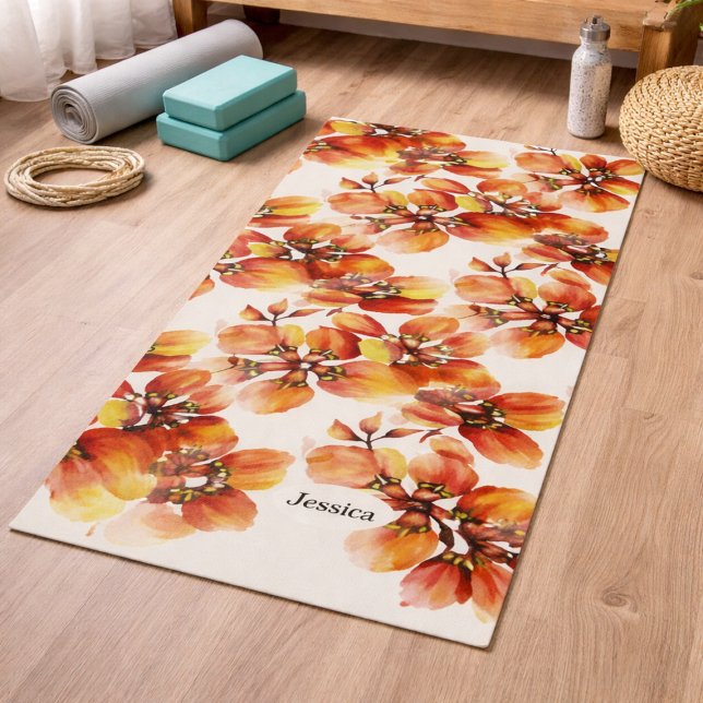 Nahtloses, helles Muster exotischer Jungtierfauna Yogamatte (Von Creator hochgeladen)