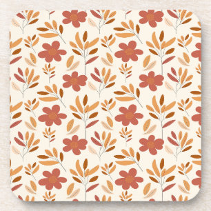 Nahtloses Herbst Herbst-Blumenmuster Getränkeuntersetzer