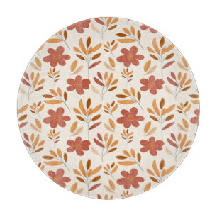 Nahtloses Herbst Herbst-Blumenmuster Schneidebrett