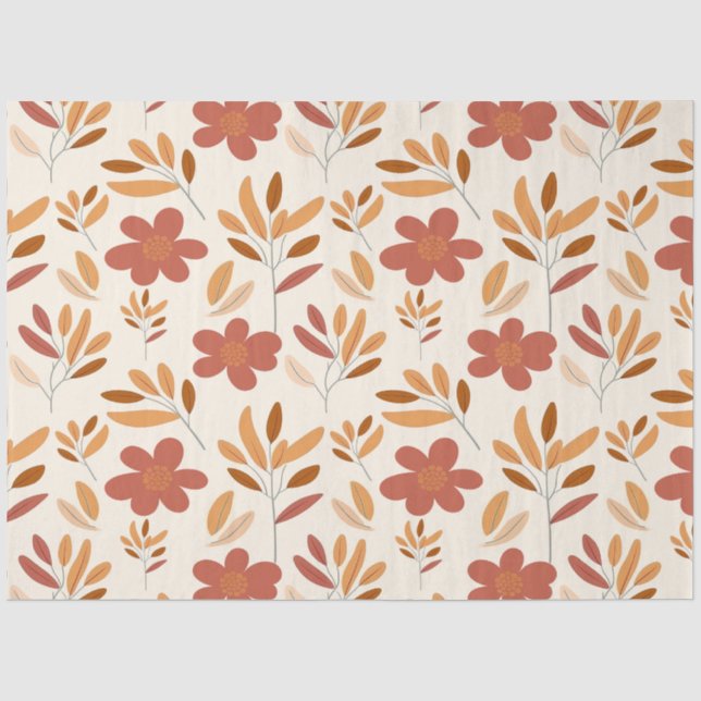 Nahtloses Herbst Herbst-Blumenmuster Seidenpapier (Vorderseite)