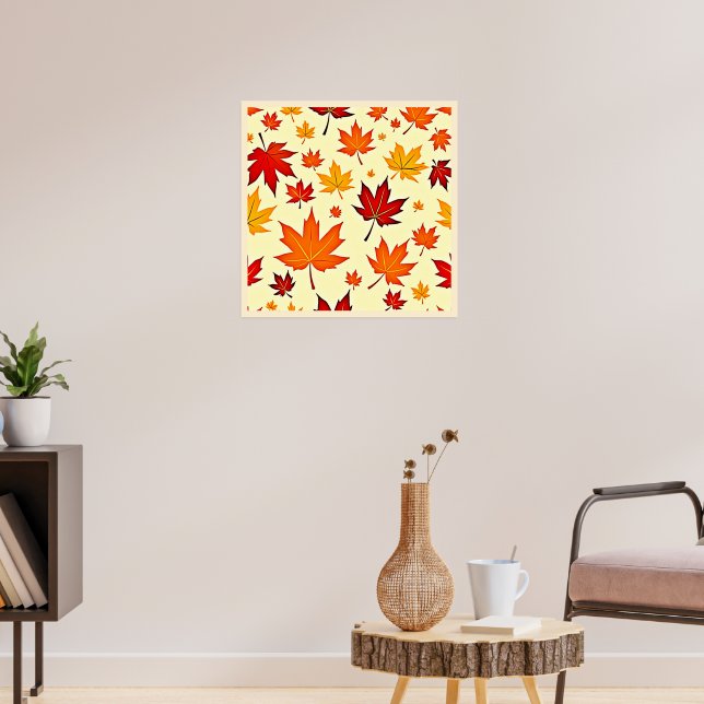Nahtloses Herbstlaub-Design Poster (Wohnzimmer 3)