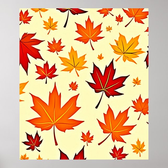 Nahtloses Herbstlaub-Design Poster (Vorne)