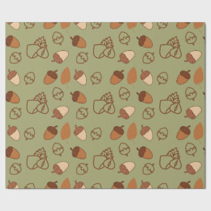 Nahtloses Herbstumpfpapier mit Hazelnussfreude Geschenkpapier