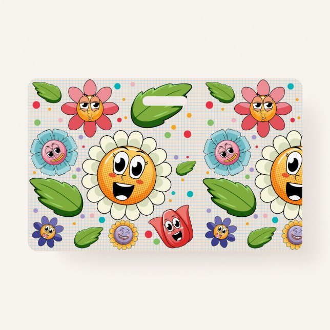 Nahtloses Hintergrunddesign mit bunten Blume Ausweis (Vorderseite)